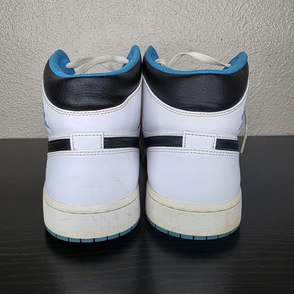 Nike Air Jordan 1 Mid High Top White Black Laser Blue Sneaker Shoe Size Us 15‎